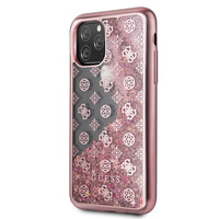 Etui Guess iPhone 11 Pro różowo-złoty hard case 4G Peony Liquid Glitter GUHCN58PEOLGPI