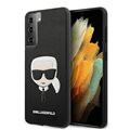 Etui Karl Lagerfeld Samsung S21+ Plus hard case czarny Saffiano Ikonik Karl`s Head KLHCS21MSAKHBK