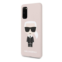 Etui Karl Lagerfeld Samsung S20 jasno- różowy hard case Silicone Iconic KLHCS62SLFKPI