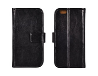 Kabura book SPECIAL iPhone 6+ 5,5" czarna prawdziwa skóra