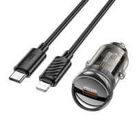 Hoco ładowarka samochodowa Z53 z usb C PD 30W z kablem c - lightning