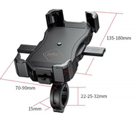 Uchwyt motocyklowy R13W z ładowaniem bezprzewodowym + gniazdo usb QC