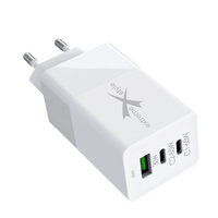 Ładowarka sieciowa GaN 65W 2x usb Typ C + usb QC eXtreme biała