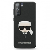 Etui Karl Lagerfeld Samsung S21 hard case czarny Saffiano Ikonik Karl`s Head KLHCS21SSAKHBK