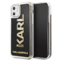 Etui Karl Lagerfeld iPhone 11 czarny Karl logo Glitter KLHCN61KAGBK