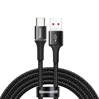 Baseus kabel Halo usb typ C 1m 3A czarny z podświetleniem led