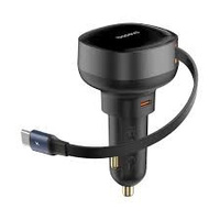 Baseus ładowarka samochodowa 60W 1xPower Delivery + zwijany kabel typ C