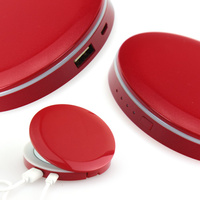 Power Bank Lusterko LED 3000mAh czerwony