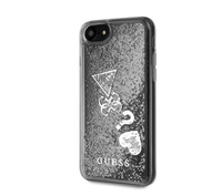 Etui Guess iPhone 7/8/SE 2020 srebrny hard case Glitter Hearts GUHCI8GLHFLSI