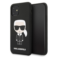 Etui Karl Lagerfeld iPhone 11 czarny hard case Silicone Iconic KLHCN61SLFKBK