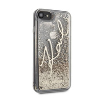 Etui Karl Lagerfeld iPhone 7/8/SE 2020 złoty hard case Glitter Signature KLHCI8TRKSGO