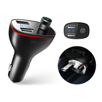 Rock ładowarka samochodowa + transmiter FM B300