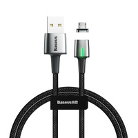 Baseus kabel magnetyczny ZINC micro usb 1m 2.4A czarny