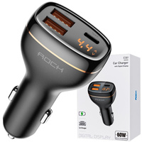Rock ładowarka samochodowa + transmiter FM C301 USB-C QC / PD 60W