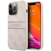 Etui Guess iPhone 13 Pro różowy hard case 4G Stripe GUHCP13L4GDPI